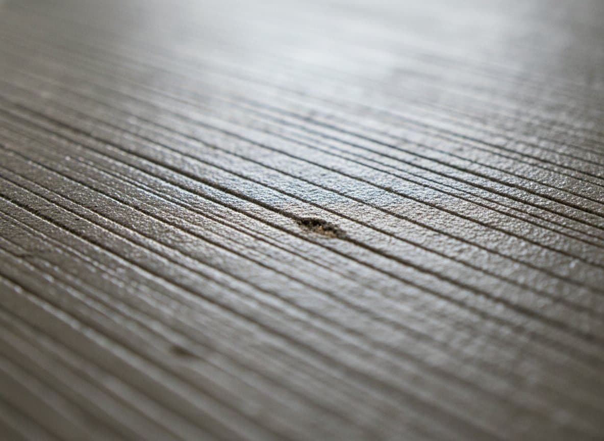 Macro of broom-finish concrete with a faint sheen.